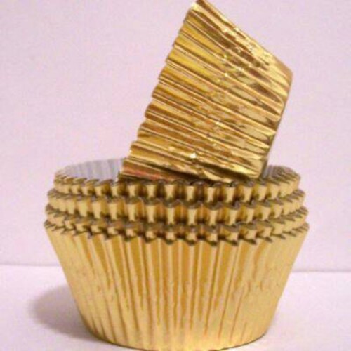 Gold Mini Cupcake Liners Gold Greaseproof Midi Baking Cups Etsy