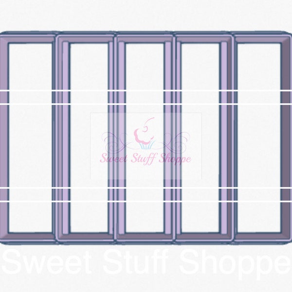 MULTI COOKIE STICK - 3D Printed Cookie Cutter, Sweet Stuff Shoppe, 5 cookie sticks, 4.5" x 1.25"