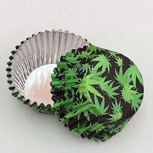 MARIJUANA FOIL LINED Cupcake Liners, Cupcake Papers, Standard Liners