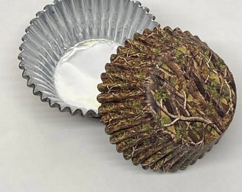 CAMO FOIL LINED Cupcake Liners, Cupcake Papers, Standard Liners