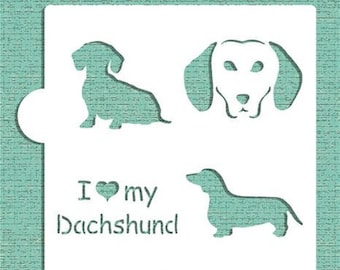 I LOVE MY DACHSHUND Cookie Stencil "Designer Stencils" 5" x 5"