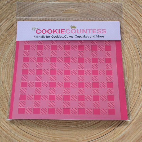 MINI BUFFALO PLAID Cookie Countess, Cookie Stencil/Cupcake Stencil