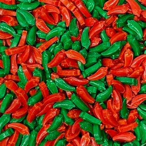 CHILI PEPPERS SPRINKLES, Green & Red Sprinkles, 4 Ounces or 2 Ounces, Sprinkles