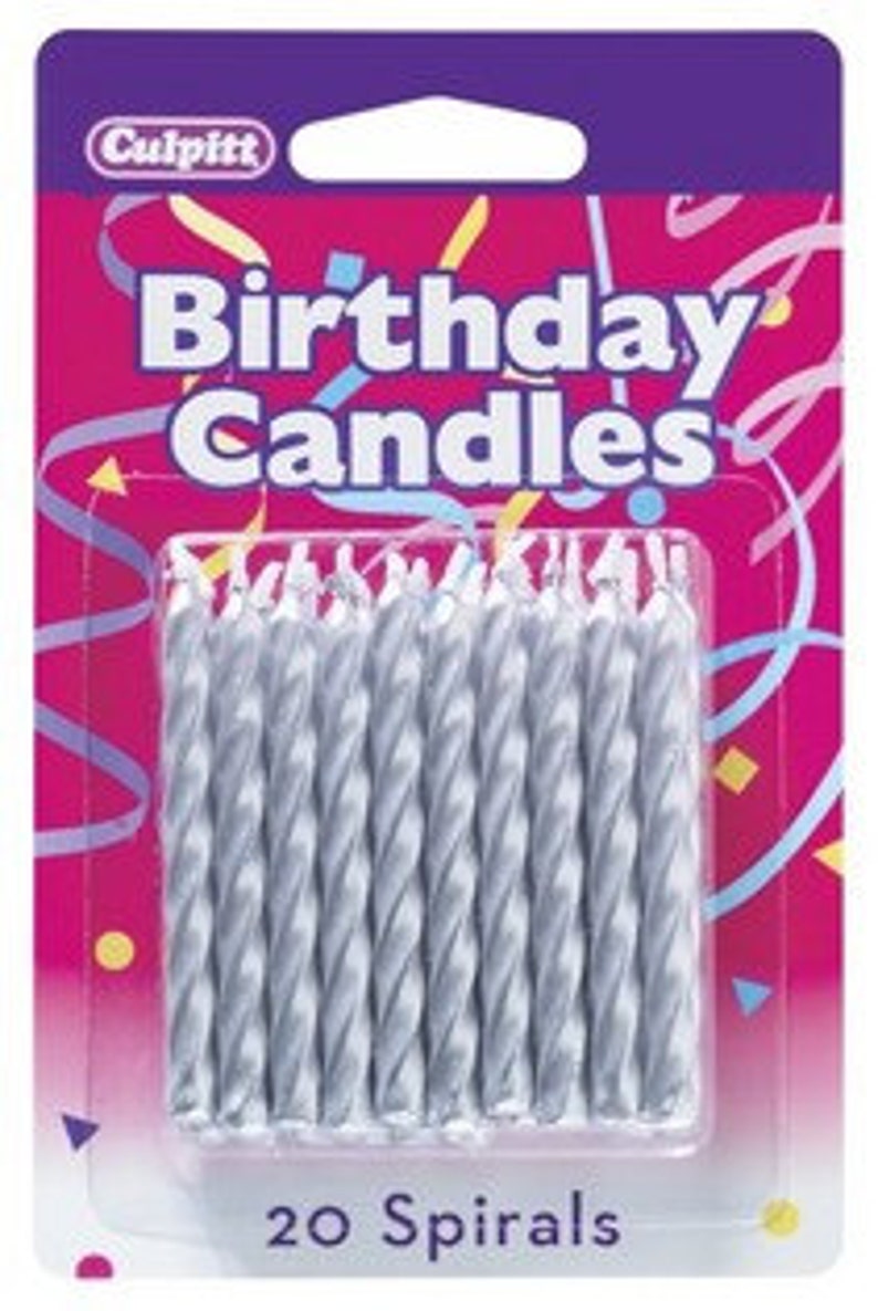 SILVER Spiral Birthday Candles 20 PACK Etsy