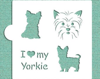 I LOVE MY YORKIE Cookie Stencil "Designer Stencils" 5" x 5"