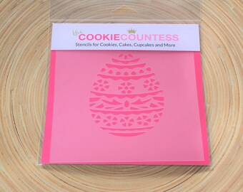 EASTER EGG FLOWERS Stencil, Cookie Countess, Cookie Stencil/Cupcake Stencil