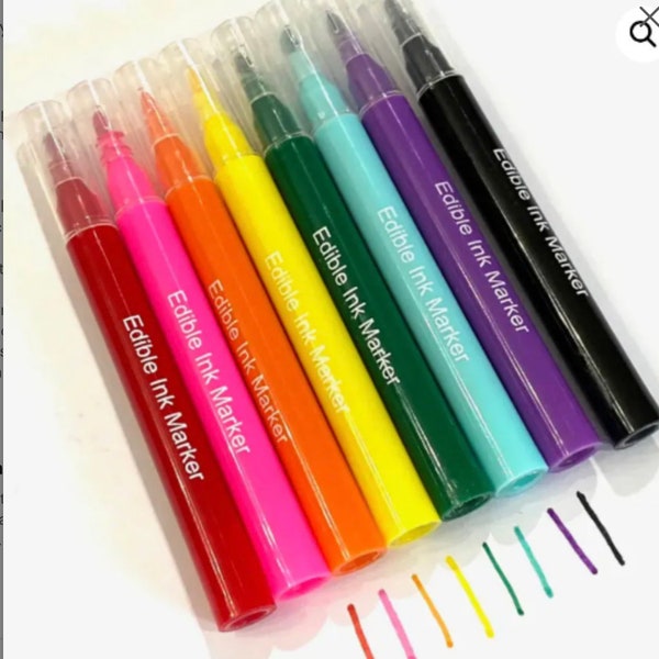 EDIBLE MINI MARKERS! Available in 8 Colors.