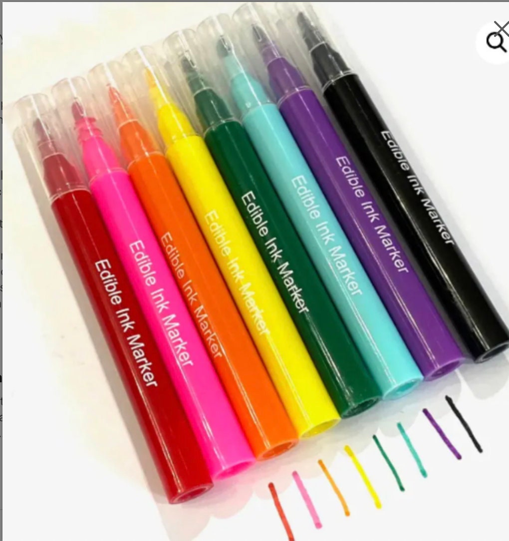 Fast Shipping FDA Approved Metallic Edible Ink Markers, Set of 10 Edible  Markers, Fine Tip Markers, Food Markers, Metallic Edible Markers, 