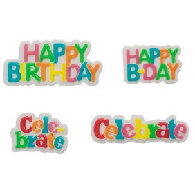 HAPPY BIRTHDAY CELEBRATE Sugarsoft Edible Decorations 12 - Etsy