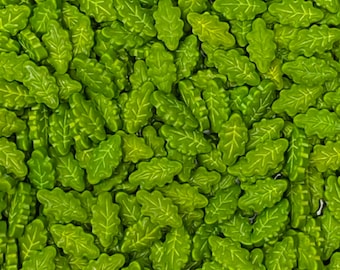 OAK LEAF Sprinkles, Candy Sprinkles, 2 ounce or 4 ounce, Green Oak Leaf