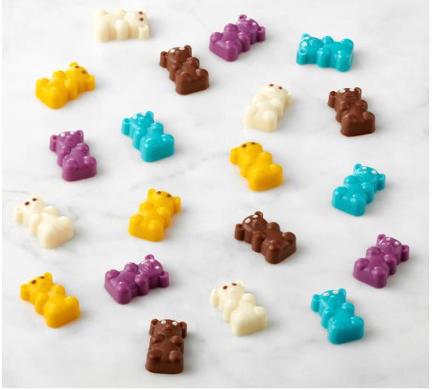 AIFUDA Lot de 4 moules à bonbons en forme d'ours en gélatine avec 4