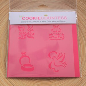 WHIMSICAL Wedding STENCIL, Cookie Countess, Cookie Stencil/Cupcake Stencil