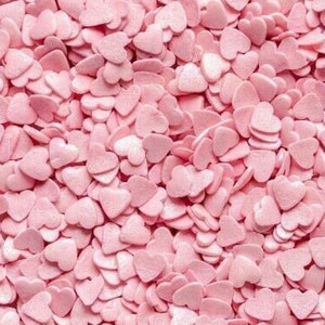 PINK SHIMMER Hearts Sprinkles, Sweet Stuff Shoppe, Edible Sprinkles