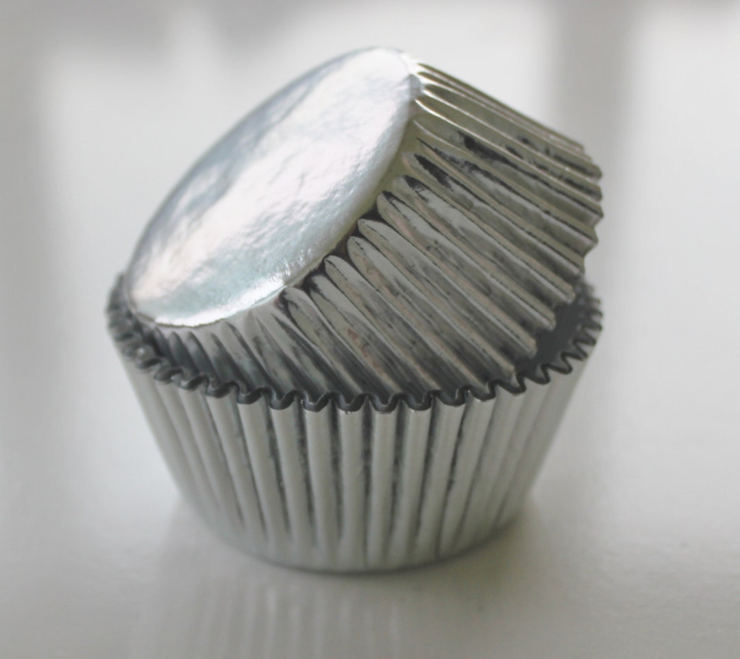 SILVER Cupcake Liners Etsy