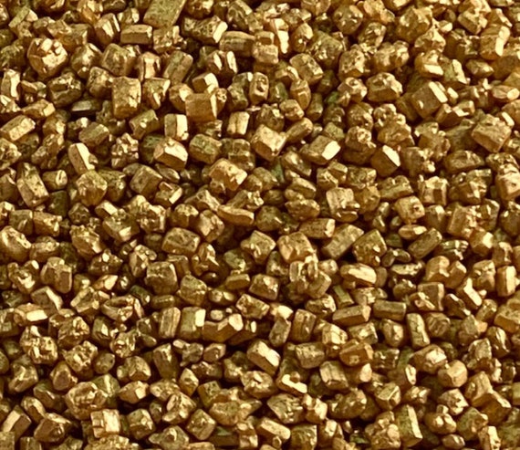 Metallic Mini ROCK SUGAR – GOLD, Sprinkles , 4 Ounces, Approx 2-2.5x size  of sugar crystals