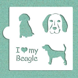 I LOVE MY BEAGLE Cookie Stencil "Designer Stencils" 5" x 5"