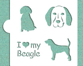 I LOVE MY BEAGLE Cookie Stencil "Designer Stencils" 5" x 5"
