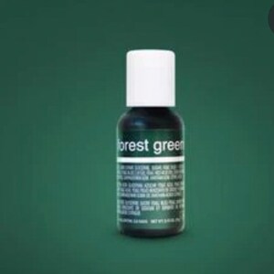 May include: A small bottle of green food coloring with the label "forest green".