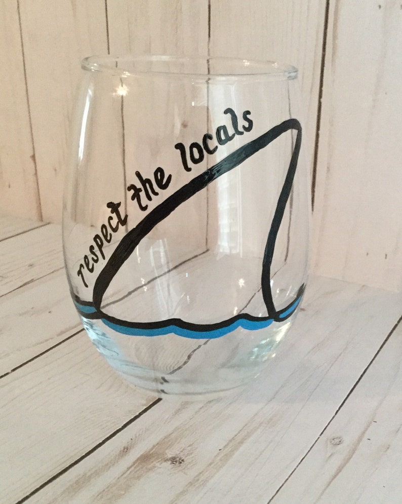 Shark Fin Stemless Wine Glass Etsy