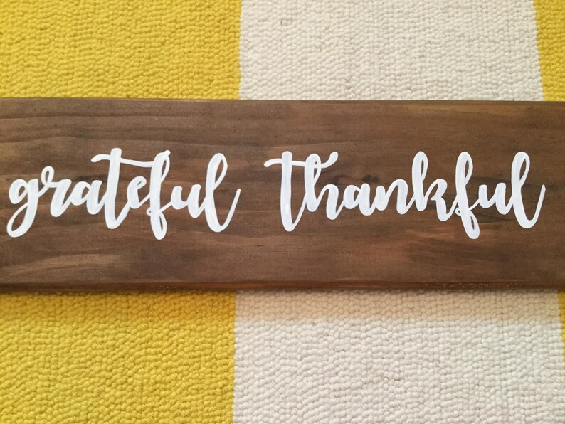 Grateful Thankful Blessed wood sign Etsy