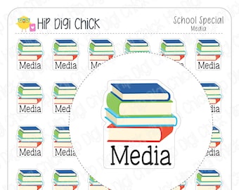 School Day Special *MEDIA Center* Teacher Planner Stickers