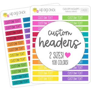 Custom Text Header Planner Stickers