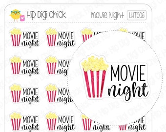 Movie Night Printable Stickers. DIY Printable Stickers - Etsy