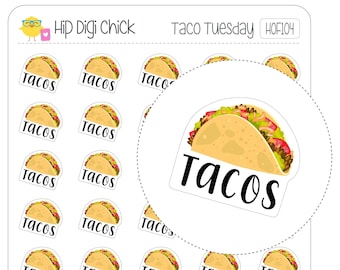 Taco Night Planner Stickers - Lunch Dinner Food Meals