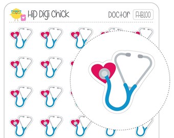 Doctor Nurse Appointment Planner Stickers - Stethoscopes