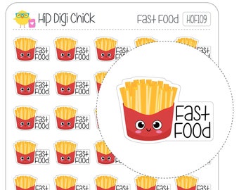 Fast Food Planner Stickers - Lunch Dinner Food Meals