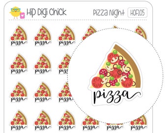 Pizza Night Planner Stickers - Lunch Dinner Food Meals