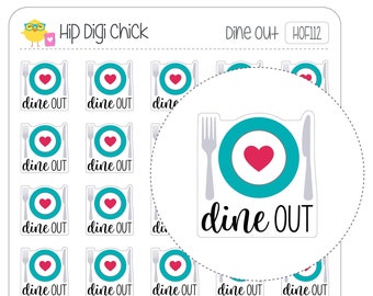 Dine Out Planner Stickers - Lunch Dinner Food Meals