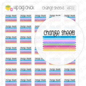 Lavez les feuilles de changement de literie Autocollants planificateur