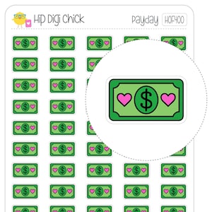 Pegatinas del Planificador de Día de Pago - Ahorro de Dinero Financiero