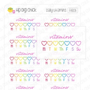 Vitamin Daily Weekly Reminder Planner Stickers