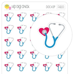 Doctor Nurse Appointment Planner Stickers - Stethoscopes