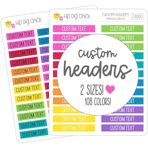 Custom Text Header Planner Stickers