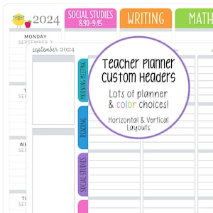 Aangepaste themakopstickers docentplanner