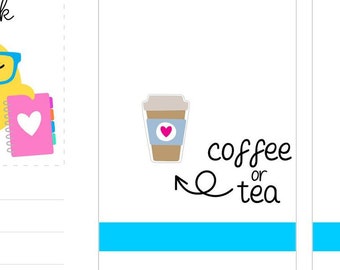 Coffee Tea Planner Stickers - To Go Cup