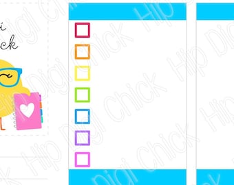 Checklist To Do List Squares Full Box Sidebar Planner Stickers