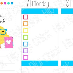 Checklist To Do List Squares Full Box Sidebar Planner Stickers