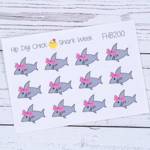 Menstrual Cycle Tracker Stickers - "Shark Week" Monthly