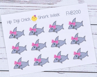 Stickers suivi du cycle menstruel - « Semaine du requin » mensuel