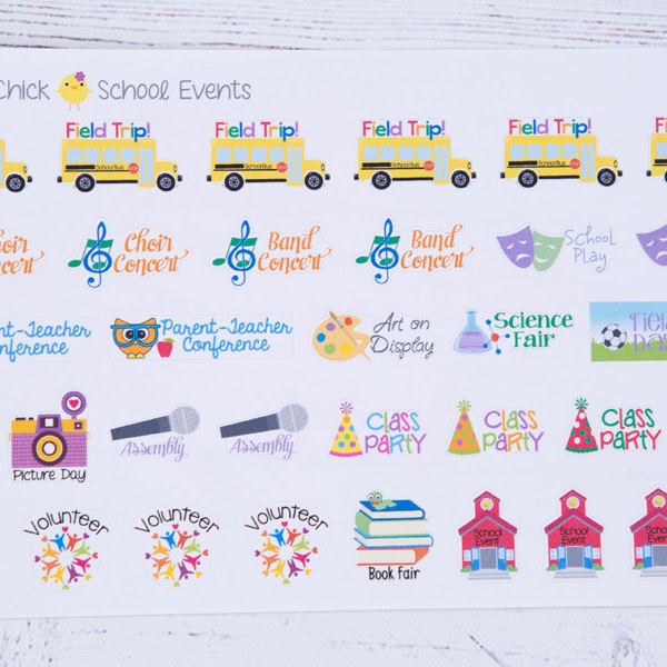 School Events Planner Stickers