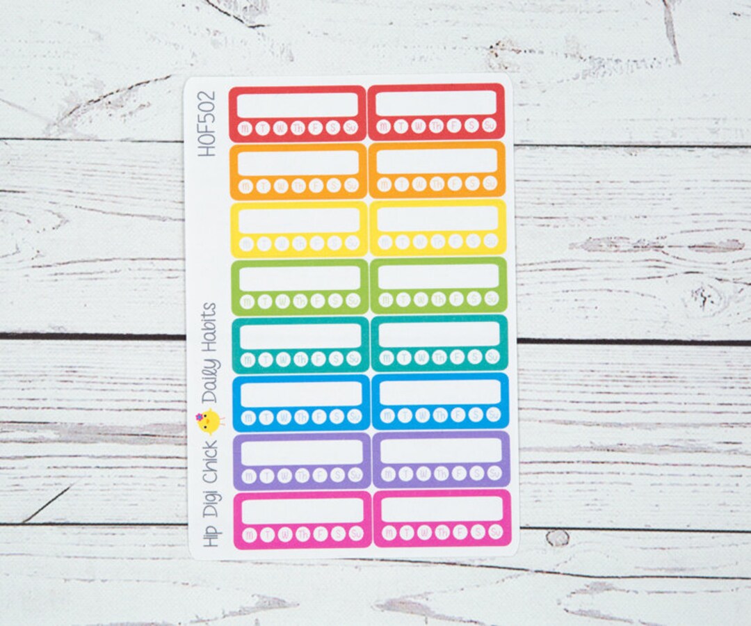 Daily Habits Planner Stickers - Weekly Sidebar Tracker - Etsy