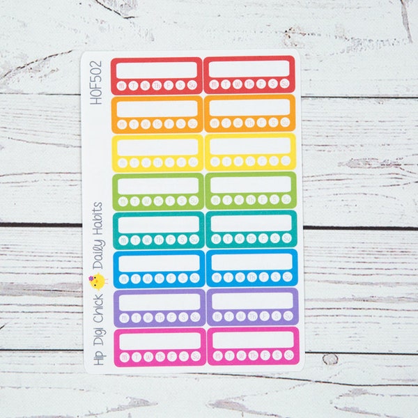 Daily Habits Planner Stickers - Weekly Sidebar Tracker