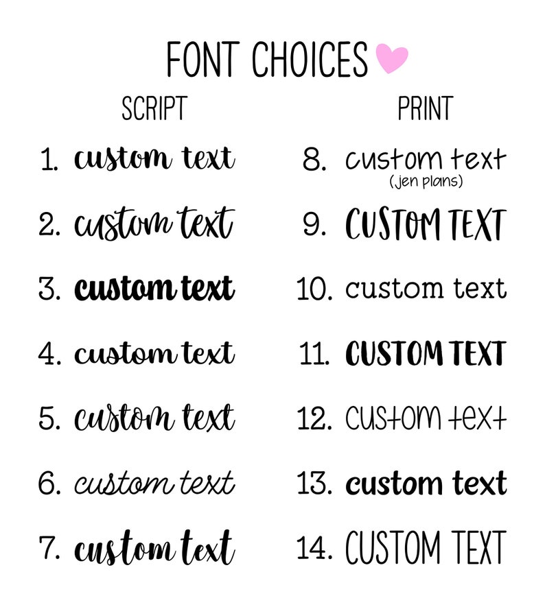 Custom Word Text Script Planner Stickers Etsy Custom Word Text Script Planner Stickers Etsy