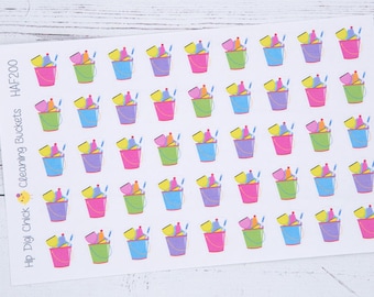 Cleaning Bucket Planner Stickers