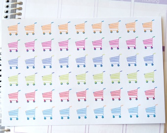Grocery Shopping Planner Stickers  - Carts