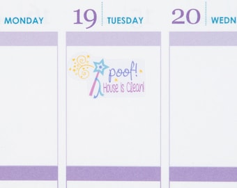 Cleaning Wand Planner Stickers - Poof! House is Clean!